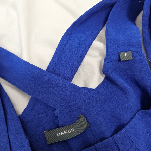 MARCS blue pleated cocktail party dress size 6 - Picture 5 of 7